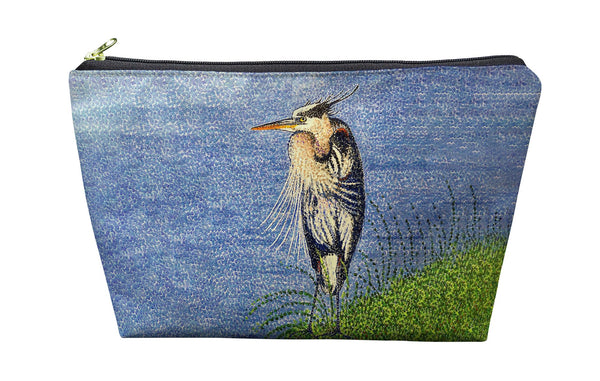 Windy Blue Heron Pouch 8.5x6