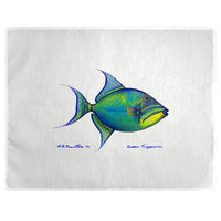 Trigger Fish on White Place Mat Set of 4