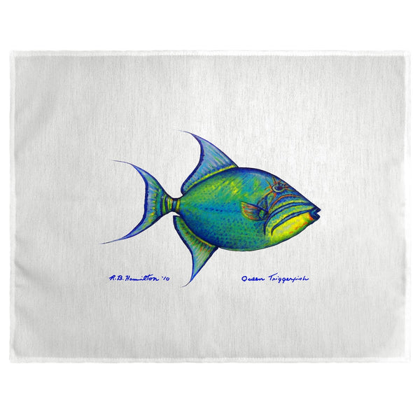 Trigger Fish on White Place Mat Set of 4