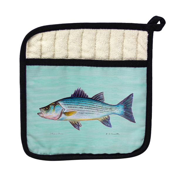 Striped Bass Aqua Pot Holder