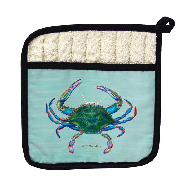 Blue Crab Aqua Pot Holder