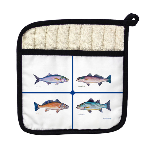 Multi Fish White Pot Holder