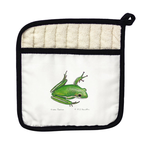 Green Treefrog Pot Holder