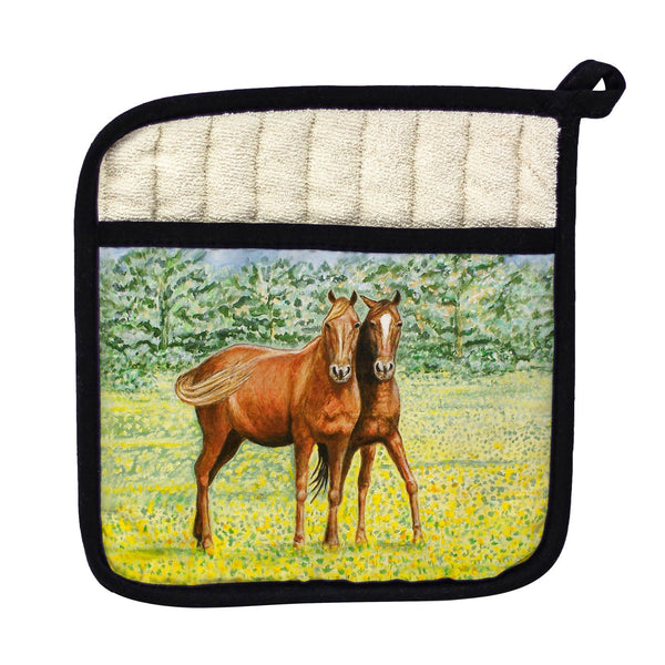 Two Horses Pot Holder