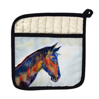 Blue Horse Pot Holder