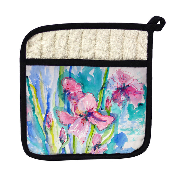 Pink Iris Pot Holder