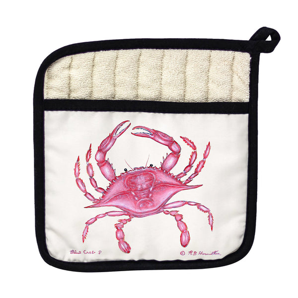 Pink Crab Pot Holder