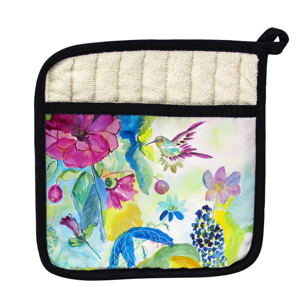 Hummingbird & Garden Pot Holder