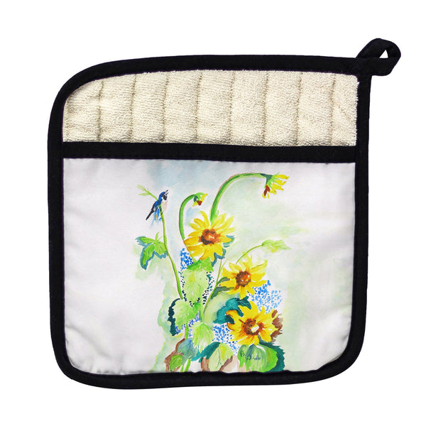 Sunflower & Bird Pot Holder