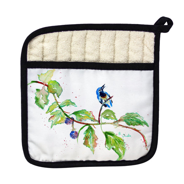 Bird & Blackberries Pot Holder