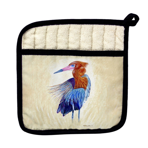 Reddish Egret Portrait Pot Holder