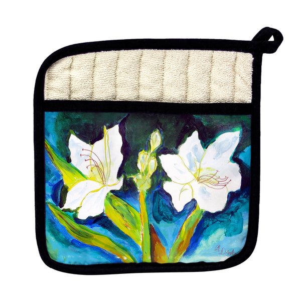White Lilies Pot Holder