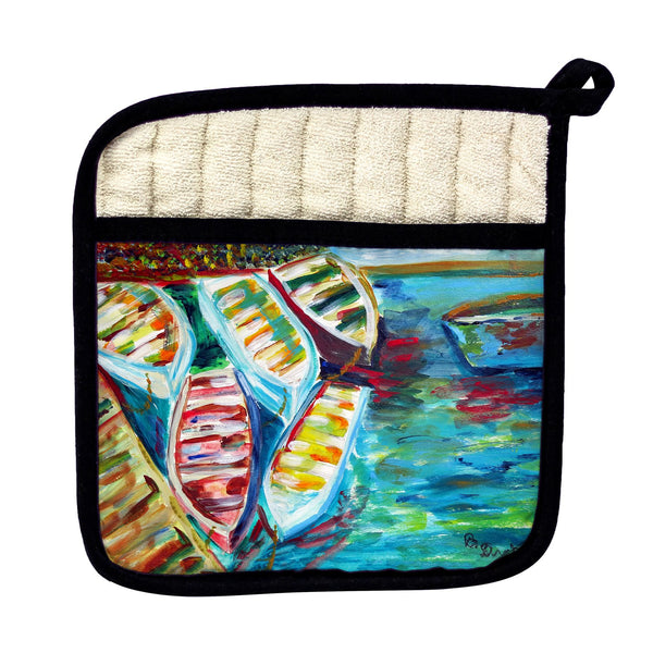 Six Rowboats Pot Holder