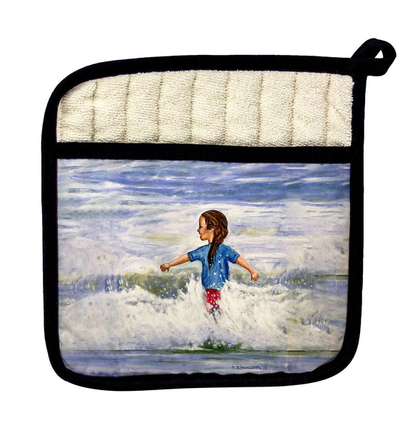 Girl in Surf Pot Holder