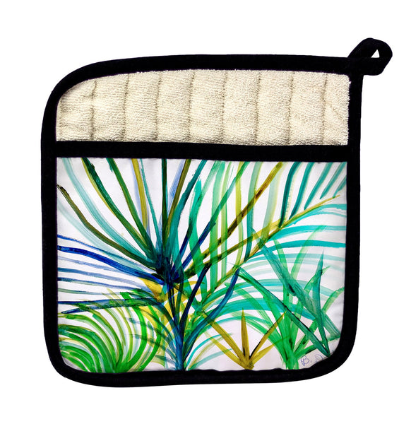 Teal Palms Pot Holder