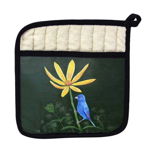 Indigo Bunting Pot Holder