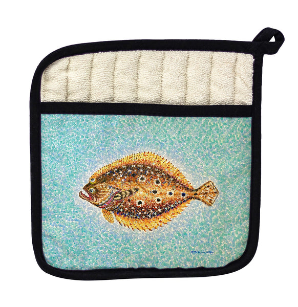 Pointillist Flounder Pot Holder