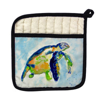 Blue Sea Turtle Pot Holder