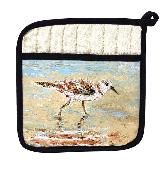 Lone Sandpiper Pot Holder