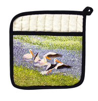 White Pelican Wings Pot Holder