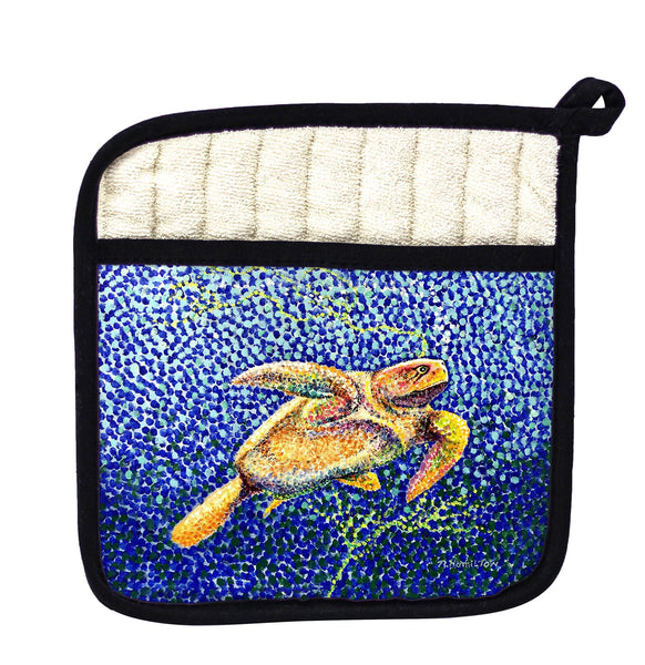 Pointilist Sea Turtle Pot Holder