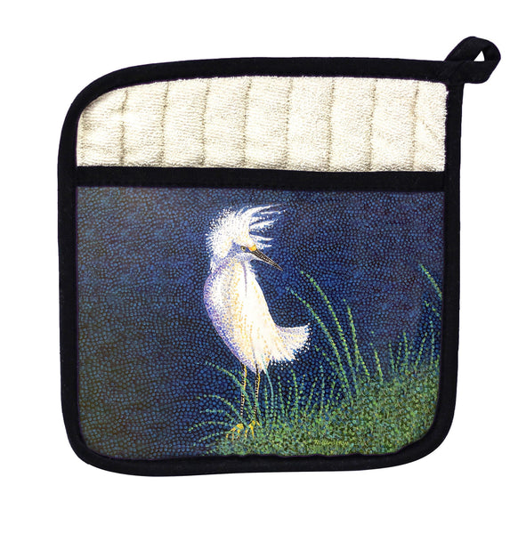 Windy Egret Pot Holder