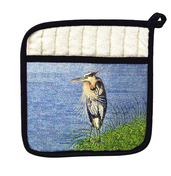 Windy Blue Heron Pot Holder