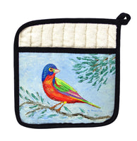 Palette Painted Bunting Pot Holder