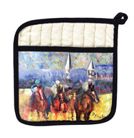 Horse Steeplechase Pot Holder