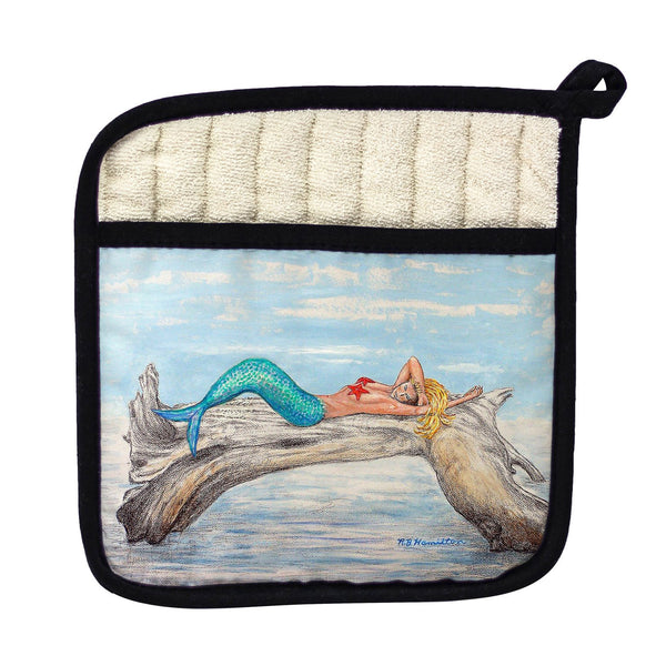 Mermaid on Log Right Pot Holder