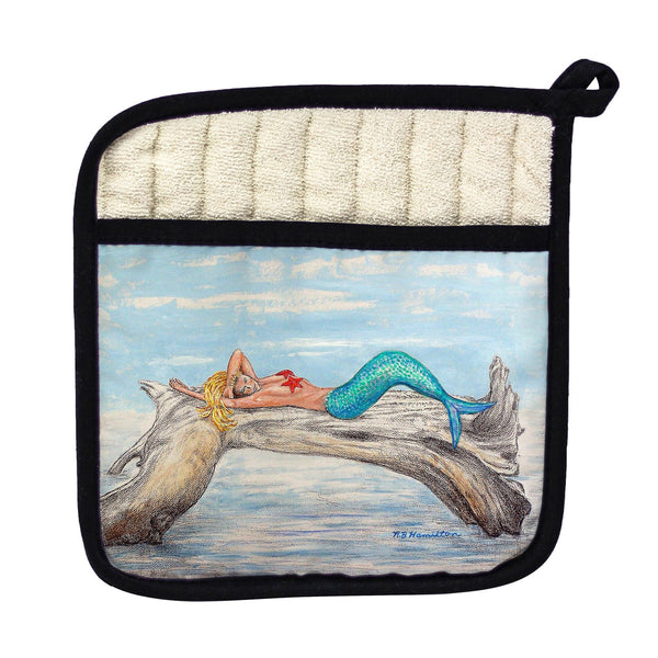 Mermaid on Log Left Pot Holder