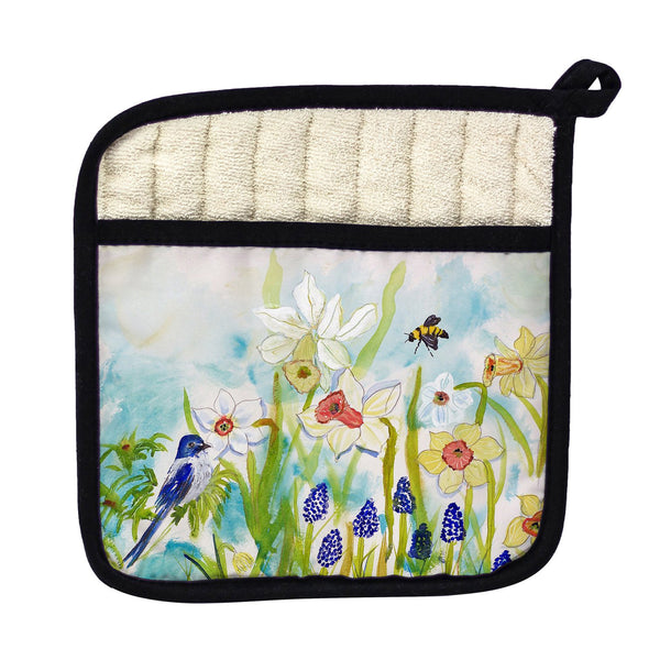 Bird & Daffodils Pot Holder