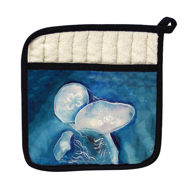 Blue Jellyfish Pot Holder