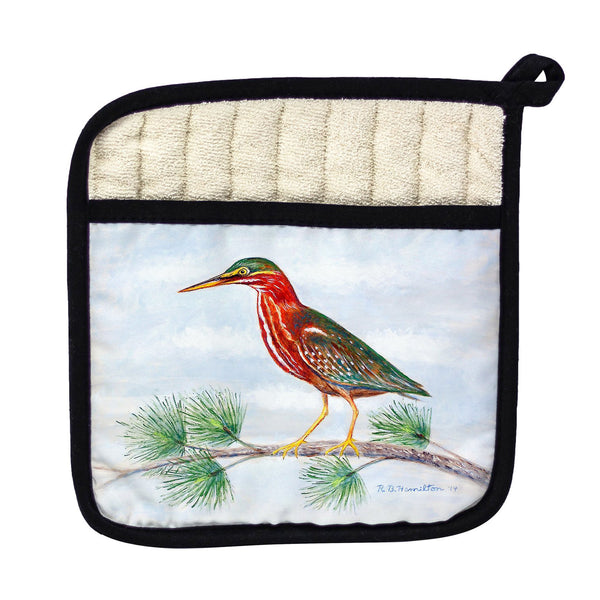 Green Heron Pot Holder