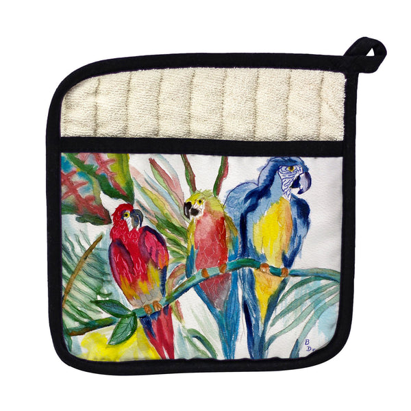 Parrot Family Pot Holder