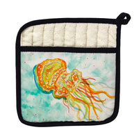 Orange Jellyfish Pot Holder