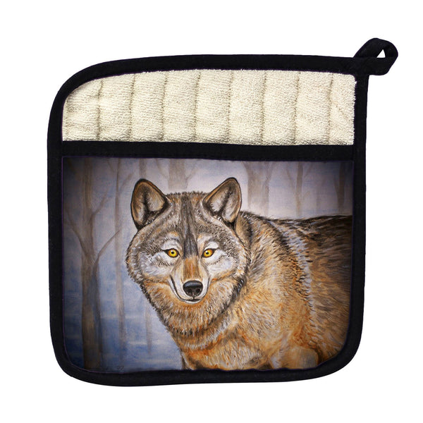 Grey Wolf Pot Holder