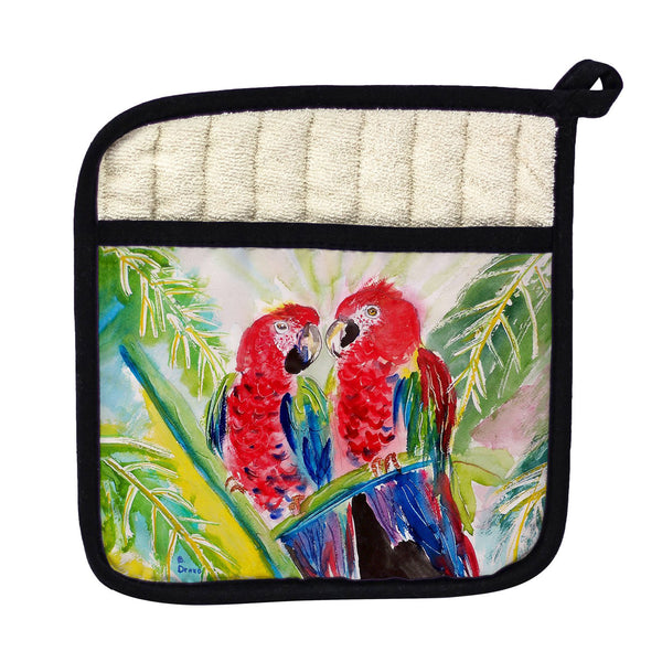 Two Parrots Pot Holder
