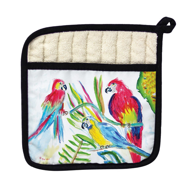 Three Parrots Pot Holder