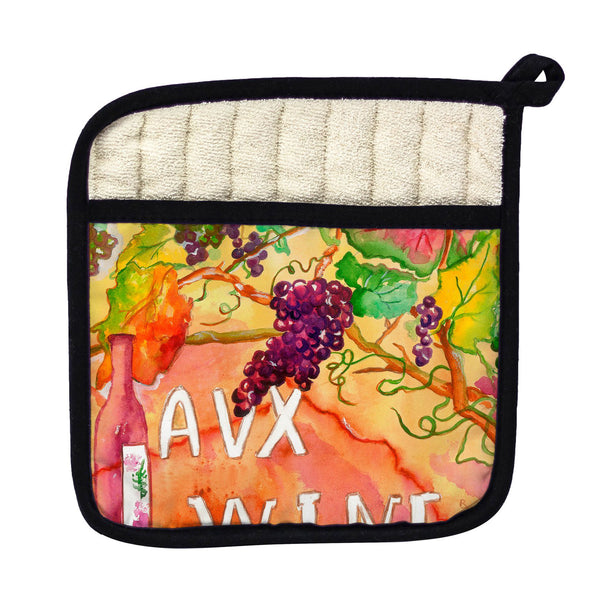 Wine and Grapes Pot Holder