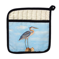 Blue Heron on Stump Pot Holder