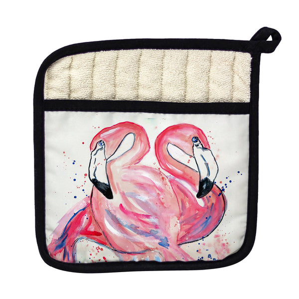 Betsy's Flamingos Pot Holder