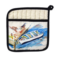 Rowboat at Dock Pot Holder