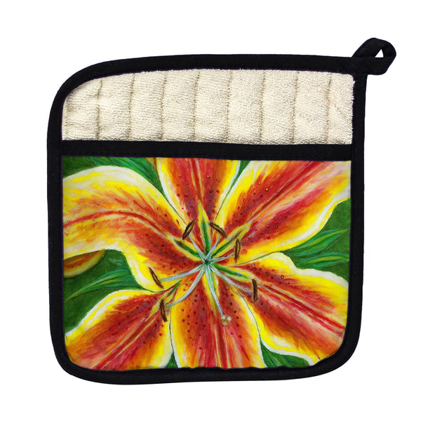 Yellow Lily Pot Holder