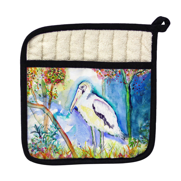 Summer Wood Stork Pot Holder