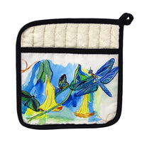 Yellow Bells & DragonFly Pot Holder