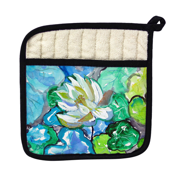 White Lily Pot Holder