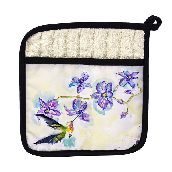 Hummingbird and Clematis Pot Holder