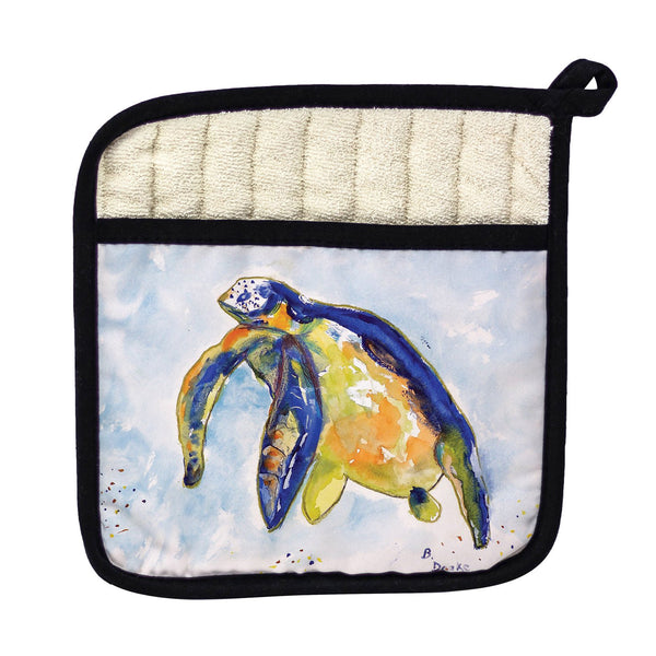 Blue Sea Turtle - Left Pot Holder