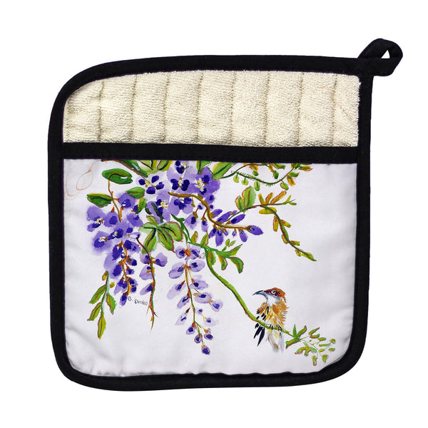 Wisteria & Bird Pot Holder